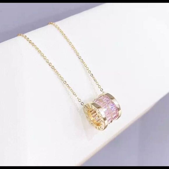 PINK CZ NECKLACE  - Picture 1 of 3